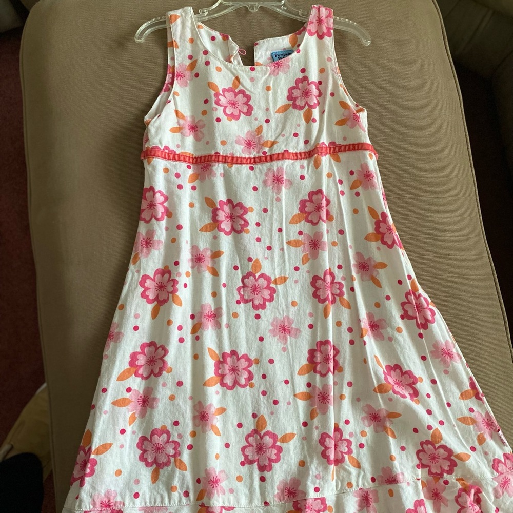 Girls linen blend dress